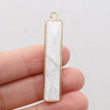 Green Aventurine Stone Pendant for Jewelry Making 9x45mm