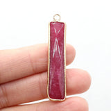 Green Aventurine Stone Pendant for Jewelry Making 9x45mm