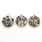 Natural Resin Round Pendant Freshwater Pearl Reiki Bracelet Necklace DIY Jewelry
