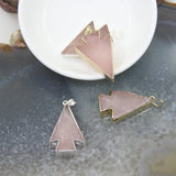 Natural Rose Quartzs Arrow Slice Pendant Pink Crystal Arrow Necklace