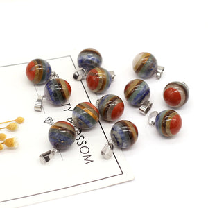 7 Chakras Stone Charms Pendants 14mm for Jewelry Making