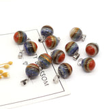 7 Chakras Stone Charms Pendants 14mm for Jewelry Making
