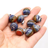 7 Chakras Stone Charms Pendants 14mm for Jewelry Making