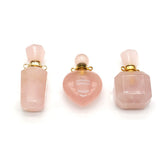 Rose Quartz Stone Essential Oil Pendant Necklace