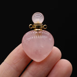 Rose Quartz Stone Essential Oil Pendant Necklace