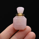 Rose Quartz Stone Essential Oil Pendant Necklace
