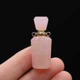 Rose Quartz Stone Essential Oil Pendant Necklace