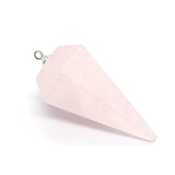 1pc Amethyst Agate Reiki Healing Pendulum Pendant DIY Jewelry Pink Crystal Charm