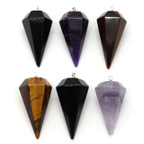 1pc Amethyst Agate Reiki Healing Pendulum Pendant DIY Jewelry Pink Crystal Charm