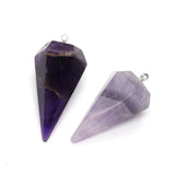 1pc Amethyst Agate Reiki Healing Pendulum Pendant DIY Jewelry Pink Crystal Charm