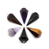 1pc Amethyst Agate Reiki Healing Pendulum Pendant DIY Jewelry Pink Crystal Charm