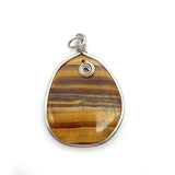 Natural Stone Tiger Eye Drop Oval Amethyst Pendant Charm