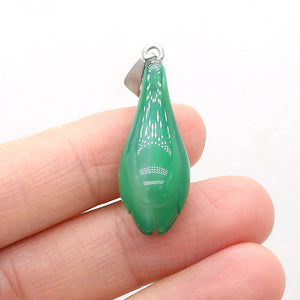 Natural Stone Green Agates Charms Pendants for Necklace 12x33mm