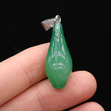 Natural Stone Green Agates Charms Pendants for Necklace 12x33mm