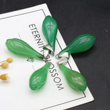 Natural Stone Green Agates Charms Pendants for Necklace 12x33mm