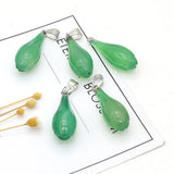Natural Stone Green Agates Charms Pendants for Necklace 12x33mm