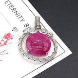 Natural Stone Hand woven Round Charm Pendant Necklace Jewelry Making 35x48mm