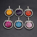 Natural Stone Hand woven Round Charm Pendant Necklace Jewelry Making 35x48mm