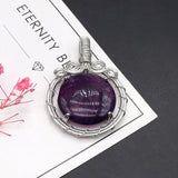 Natural Stone Hand woven Round Charm Pendant Necklace Jewelry Making 35x48mm