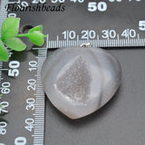 Natural Stone Gray Darzy Agate Heart Pendant for DIY Women Necklace