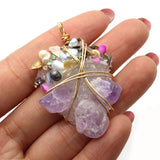 Amethyst Quartz Stone Pendant Necklace for DIY Jewelry