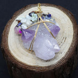 Amethyst Quartz Stone Pendant Necklace for DIY Jewelry