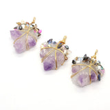 Amethyst Quartz Stone Pendant Necklace for DIY Jewelry