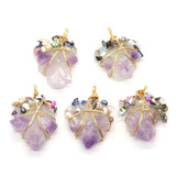 Amethyst Quartz Stone Pendant Necklace for DIY Jewelry