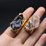 Natural Stone Pendant Moon Star Butterfly Key Lock Healing Crystals Stone Charms