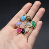 Natural Stone Pendant Moon Star Butterfly Key Lock Healing Crystals Stone Charms