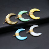 Natural Stone Pendant Moon Star Butterfly Key Lock Healing Crystals Stone Charms