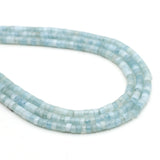 Natural Stone Aquamarine Flat Beads 2x4mm DIY Jewelry Making
