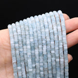 Natural Stone Aquamarine Flat Beads 2x4mm DIY Jewelry Making