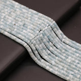 Natural Stone Aquamarine Flat Beads 2x4mm DIY Jewelry Making