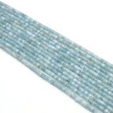 Natural Stone Aquamarine Flat Beads 2x4mm DIY Jewelry Making