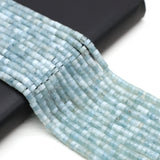 Natural Stone Aquamarine Flat Beads 2x4mm DIY Jewelry Making