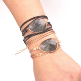 Labradorite Boho Long Bracelet Unique Dropship