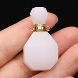 Natural Tiger Eye Amethyst Perfume Bottle Pendant Necklace