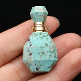 Natural Tiger Eye Amethyst Perfume Bottle Pendant Necklace