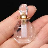 Natural Tiger Eye Amethyst Perfume Bottle Pendant Necklace