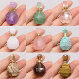 Natural Tiger Eye Amethyst Perfume Bottle Pendant Necklace