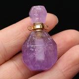 Natural Tiger Eye Amethyst Perfume Bottle Pendant Necklace