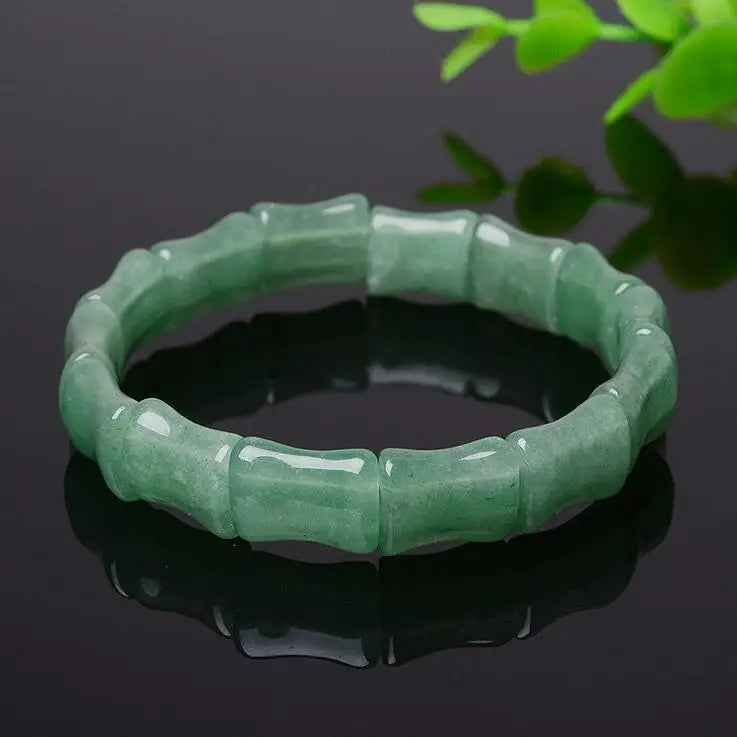 Natural jade Bracelet Slub elastic force bracelet Women Men Fine gemstone