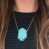 Natural Turquoise Pendant Necklace Reiki Crystal Dragon Beads Chakra