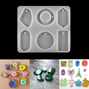 Silicone Necklace Pendant Set Mold Key-Chain Resin Molds for DIY Jewelry Making
