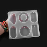 Silicone Necklace Pendant Set Mold Key-Chain Resin Molds for DIY Jewelry Making