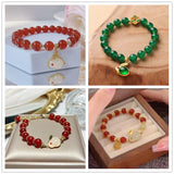 Nethong's Natural Red Agate Rabbit Bracelet - Jade Rabbit Agate Bracelet