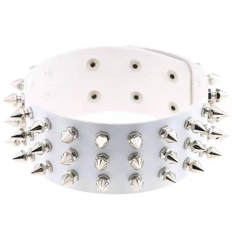 Choker Women Pu Tapered Rivet Choker Necklace For Women Party Club