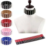 Choker Women Pu Tapered Rivet Choker Necklace For Women Party Club