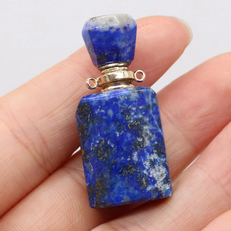 Lapis Lazuli Stone Perfume Bottle Necklace - Essential Oil Diffuse